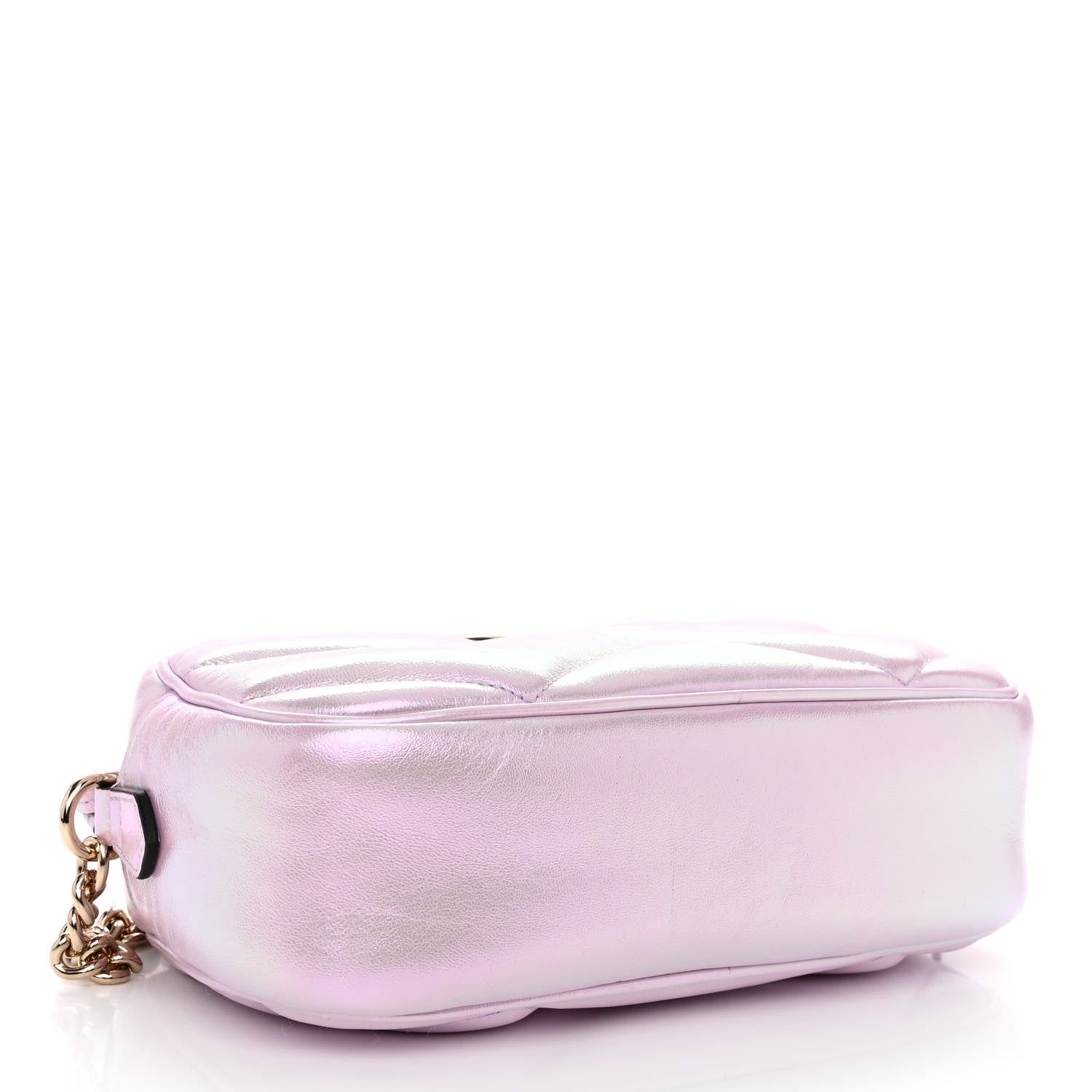 Gucci Iridescent Nappa Chevron Matelasse Small GG Marmont Chain Shoulder Bag Iridescent Escape Pink 4 of 10
