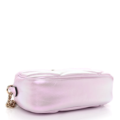 Gucci Iridescent Nappa Chevron Matelasse Small GG Marmont Chain Shoulder Bag Iridescent Escape Pink 4 of 10