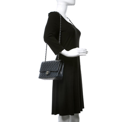 Chanel Caviar Quilted Medium Double Flap Dark Blue 2 of 12