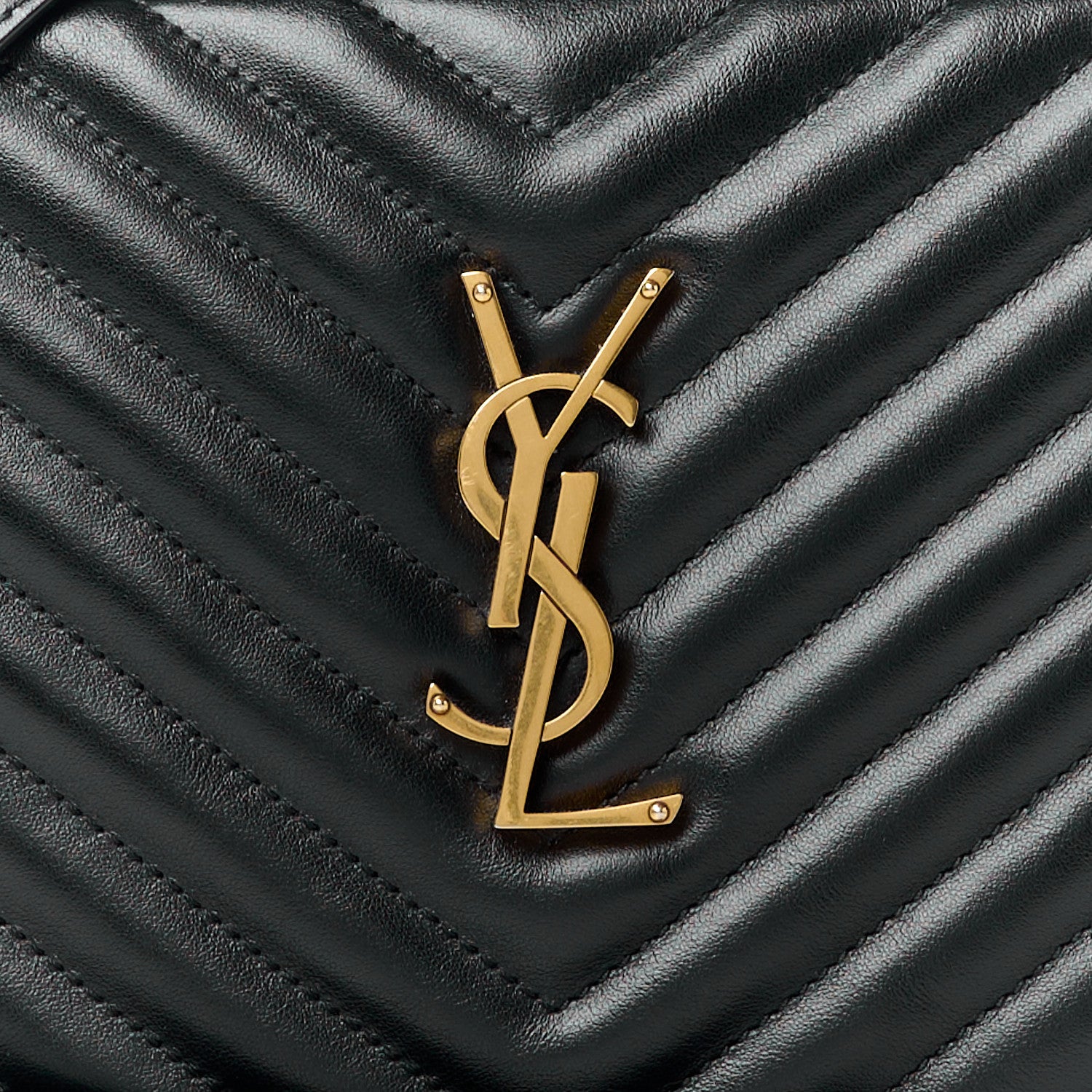 Saint Laurent Calfskin Matelasse Monogram Lou Camera Bag Black 8 of 15