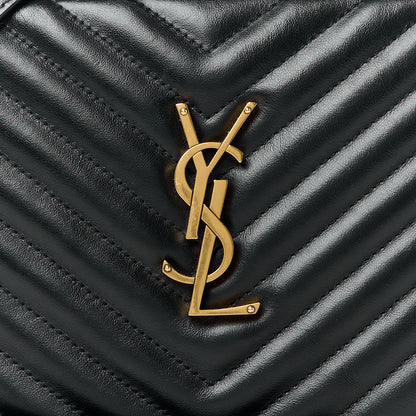 Saint Laurent Calfskin Matelasse Monogram Lou Camera Bag Black 8 of 15