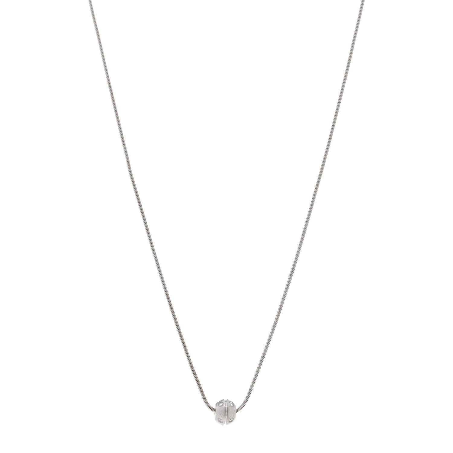 Tiffany 18K White Gold Diamond Streamerica Barrel Necklace 1 of 4