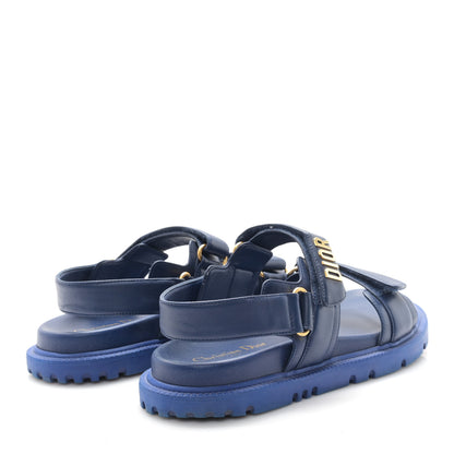 Christian Dior Lambskin Dioract 10mm Sandals 39 Deep Blue 5 of 10