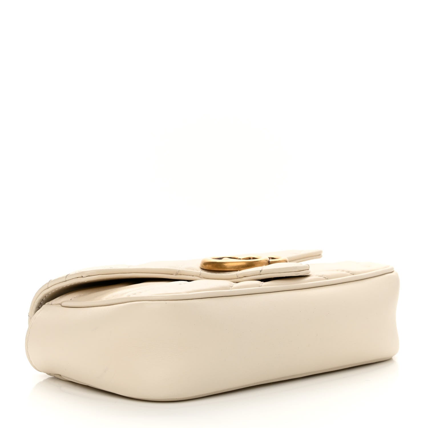 Gucci Calfskin Matelasse Super Mini GG Marmont Shoulder Bag White 4 of 11