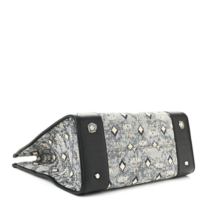MCM Nappa Jacquard Monogram Large Tote Grey 5 of 13
