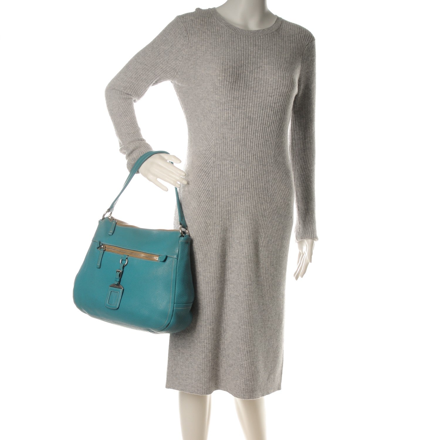 Prada Vitello Daino Hobo Blue 2 of 13