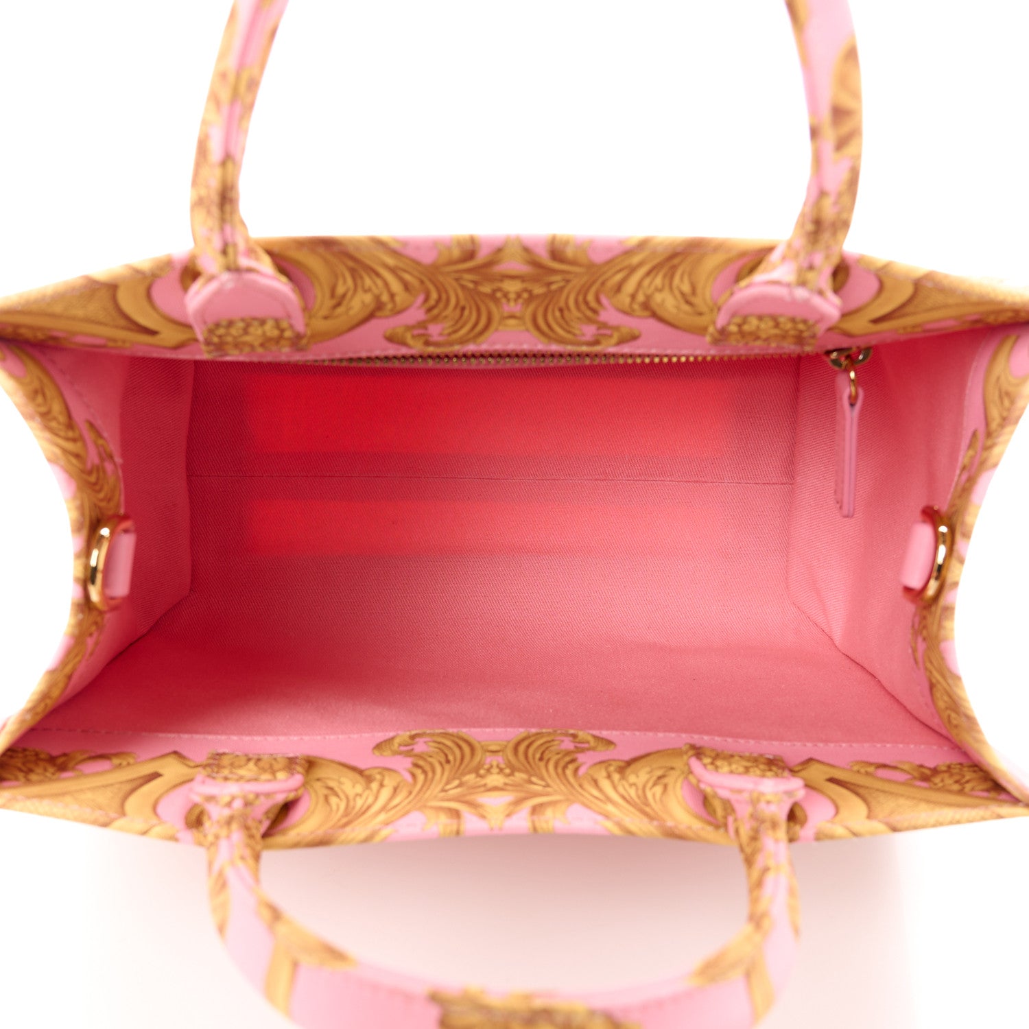 Versace Canvas Baroque Print Medusa Small Tote Pink 5 of 13