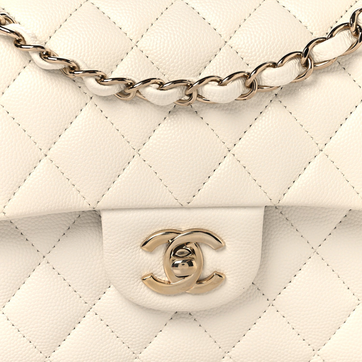 Chanel Caviar Quilted Small Double Flap White 8 of 10