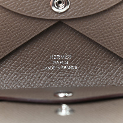 Hermes Epsom Calvi Duo Card Case Etoupe 7 of 7