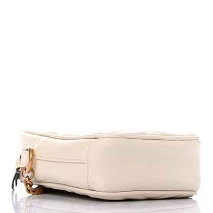 Gucci Calfskin Matelasse Mini GG Marmont Crossbody Bag White 4 of 7