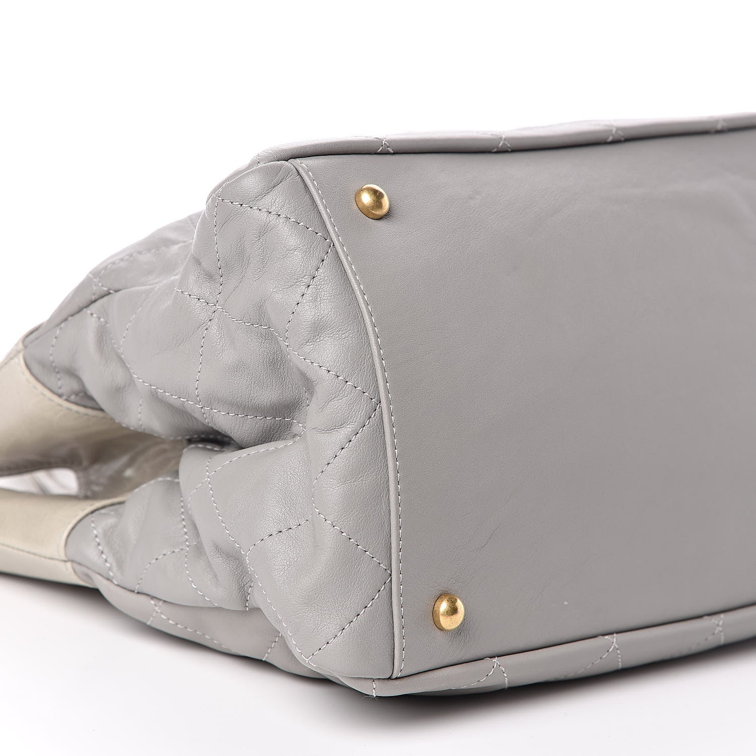 Chanel Calfskin Quilted Tote Light Grey 8 of 14