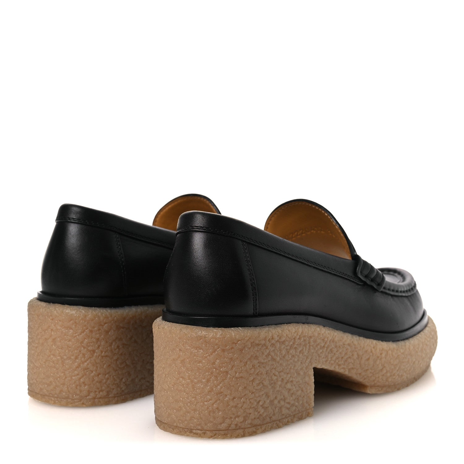 Hermes Glazed Calfskin Womens Fanny Loafers 36 Black 5 of 12