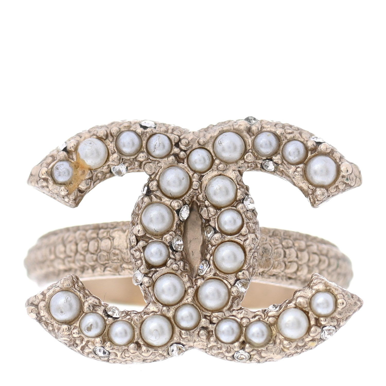 Chanel Pearl CC Ring 54 Gold 1 of 6