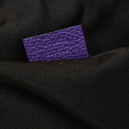 Gucci Pebbled Calfskin Large Bamboo Clutch Purple 7 of 7
