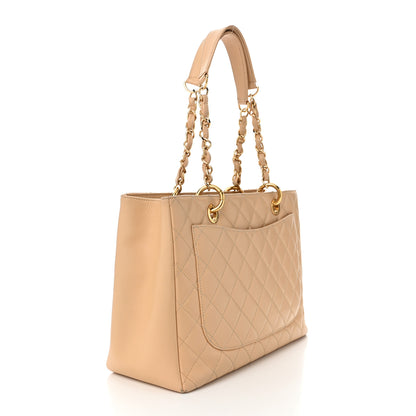 Chanel Caviar Quilted Grand Shopping Tote GST Beige Clair 3 of 11