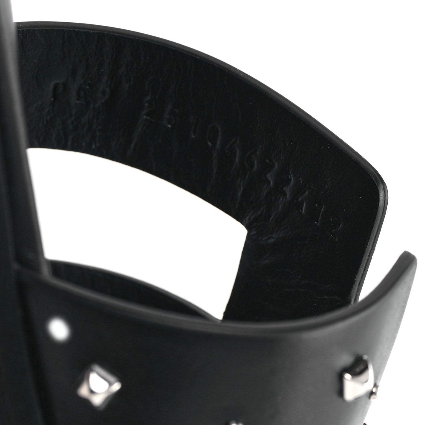 Calfskin Studded Oran Sandals 37.5 Black