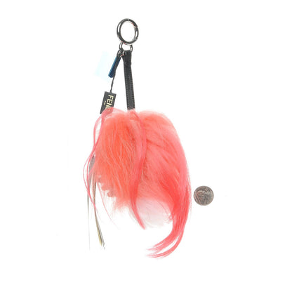 Fendi Lambskin Goat Fur Studded Punkarlito Bag Charm Azalea 2 of 7