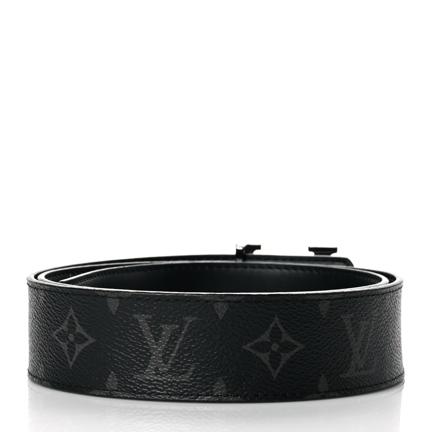 Louis Vuitton Monogram Eclipse Taigarama 40mm LV Initiales Reversible Belt 90 36 Black 3 of 8