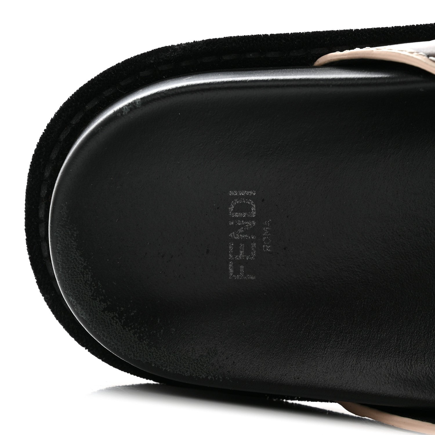 Fendi Calfskin FF Embossed Slide Sandals 39 Camelia Moresco 8 of 29