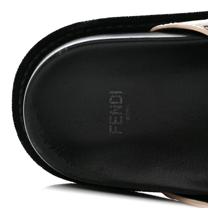 Fendi Calfskin FF Embossed Slide Sandals 39 Camelia Moresco 8 of 29