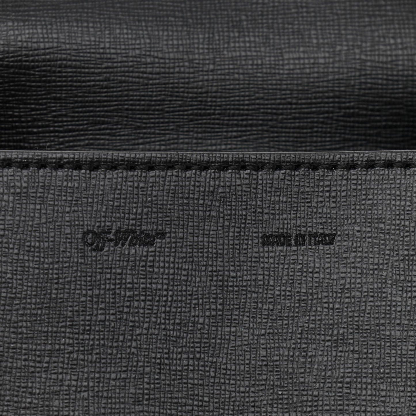 Saffiano Striped Baby Flap Black White