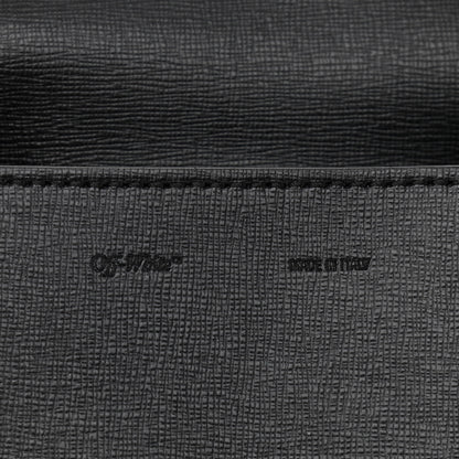 Off-White Saffiano Striped Baby Flap Black White 6 of 13