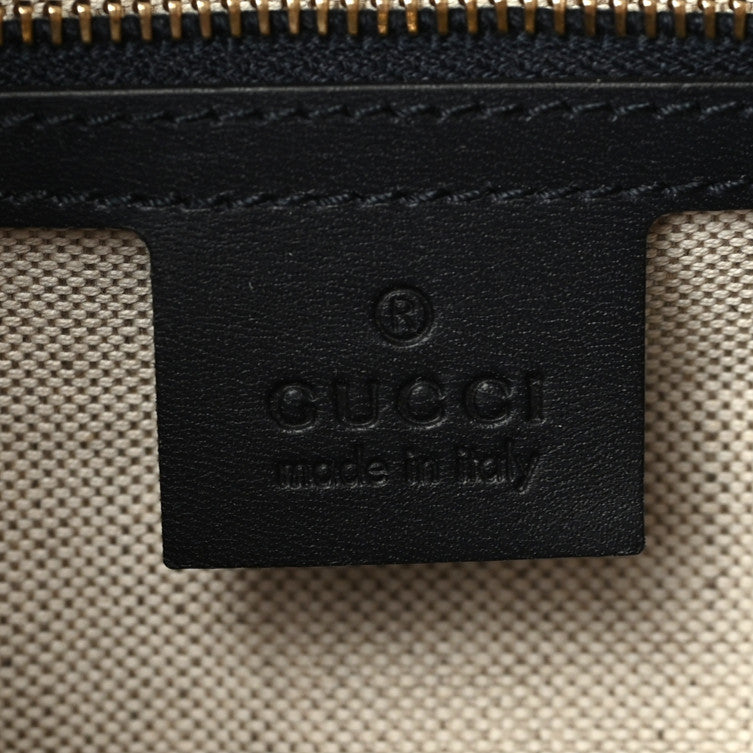 Gucci Monogram Selleria Calfskin Vintage Web Medium Boston Beige Blue 6 of 10
