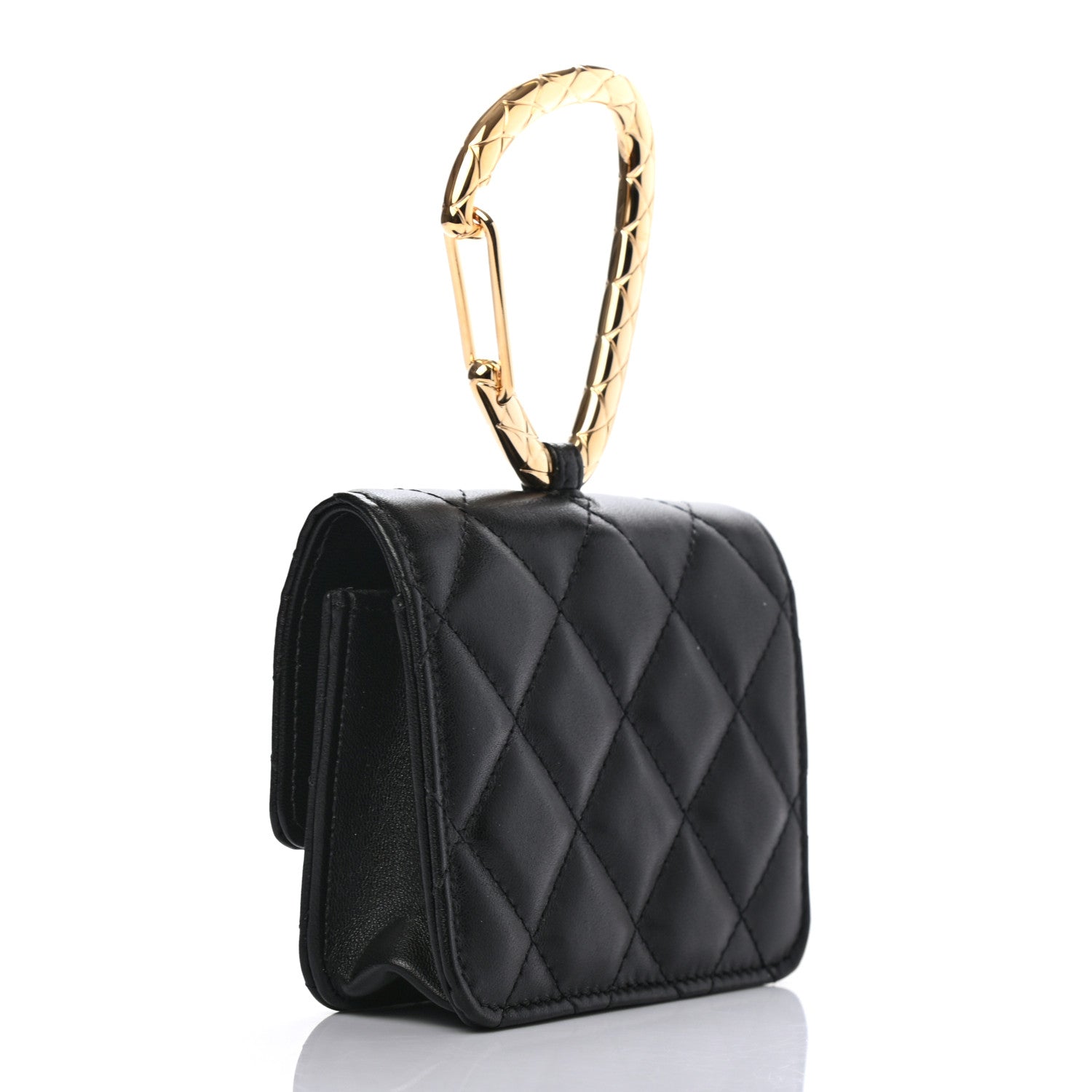 Chanel Lambskin Quilted CC Hook Card Holder Black 2 of 7