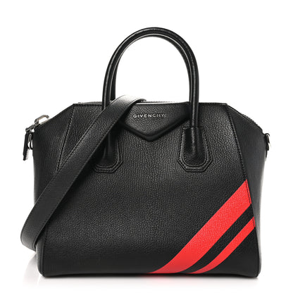 Givenchy Sugar Goatskin Striped Small Antigona Black Red 1 of 10
