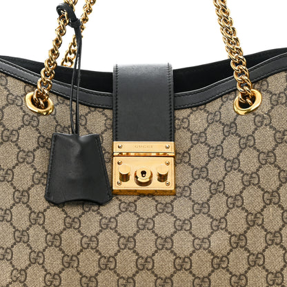 Gucci GG Supreme Monogram Medium Padlock Tote Black 8 of 14