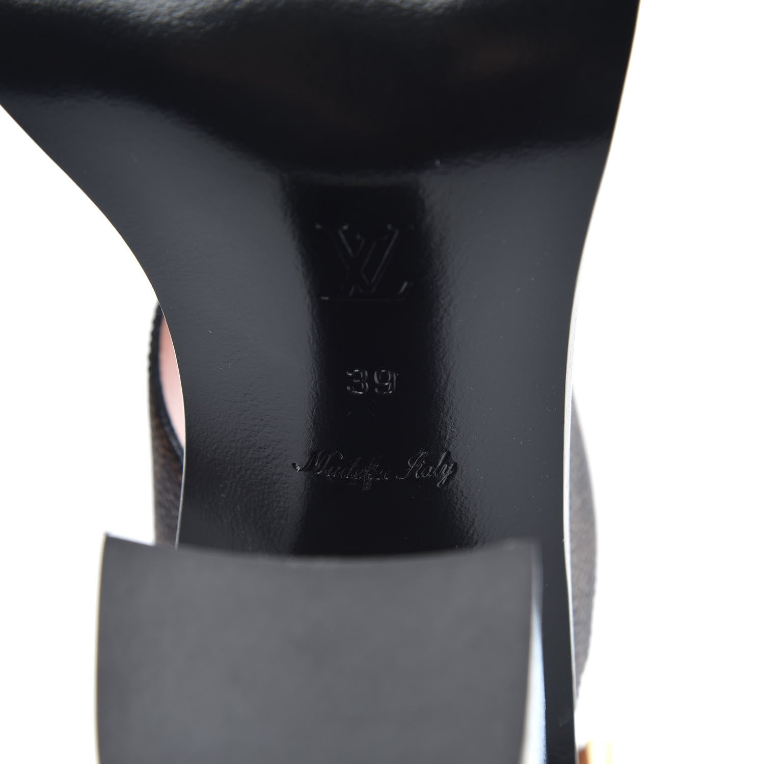 Louis Vuitton Calfskin Damier Ebene Passenger Heeled Sandals 39 7 of 9