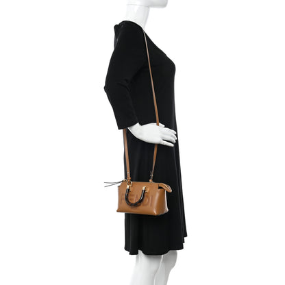 Fendi Vitello King Plexiglass Logo Embossed Mini By The Way Top Handle Boston Bag Caramello 2 of 11