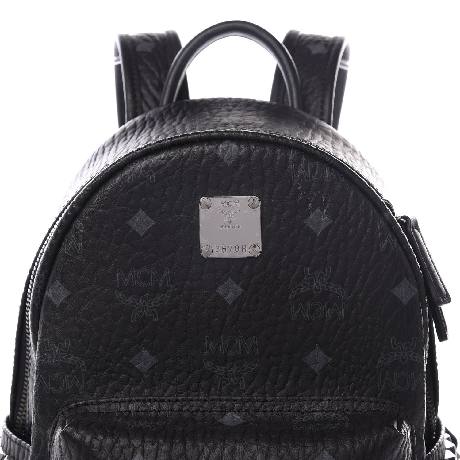 MCM Visetos Side Stud Mini Stark Backpack Black 9 of 9
