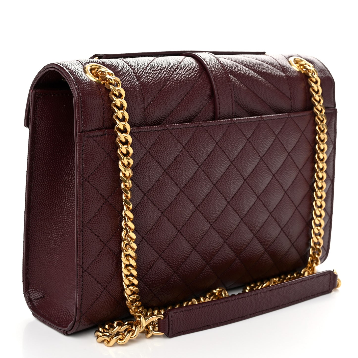 Grain De Poudre Textured Mixed Matelasse Medium Triquilt Monogram Satchel Rouge Legion
