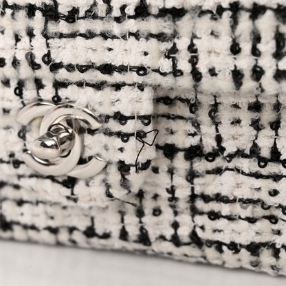 Chanel Tweed Quilted Mini Rectangular Flap White Black 12 of 12