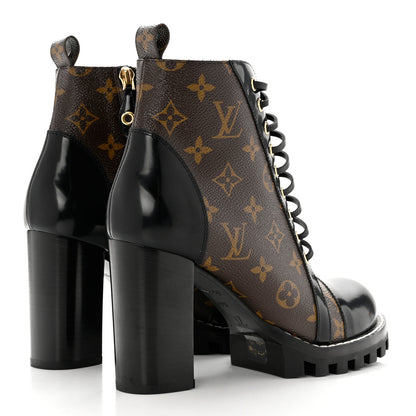 Louis Vuitton Patent Calfskin Monogram Star Trail Ankle Boots 39.5 Black 4 of 9