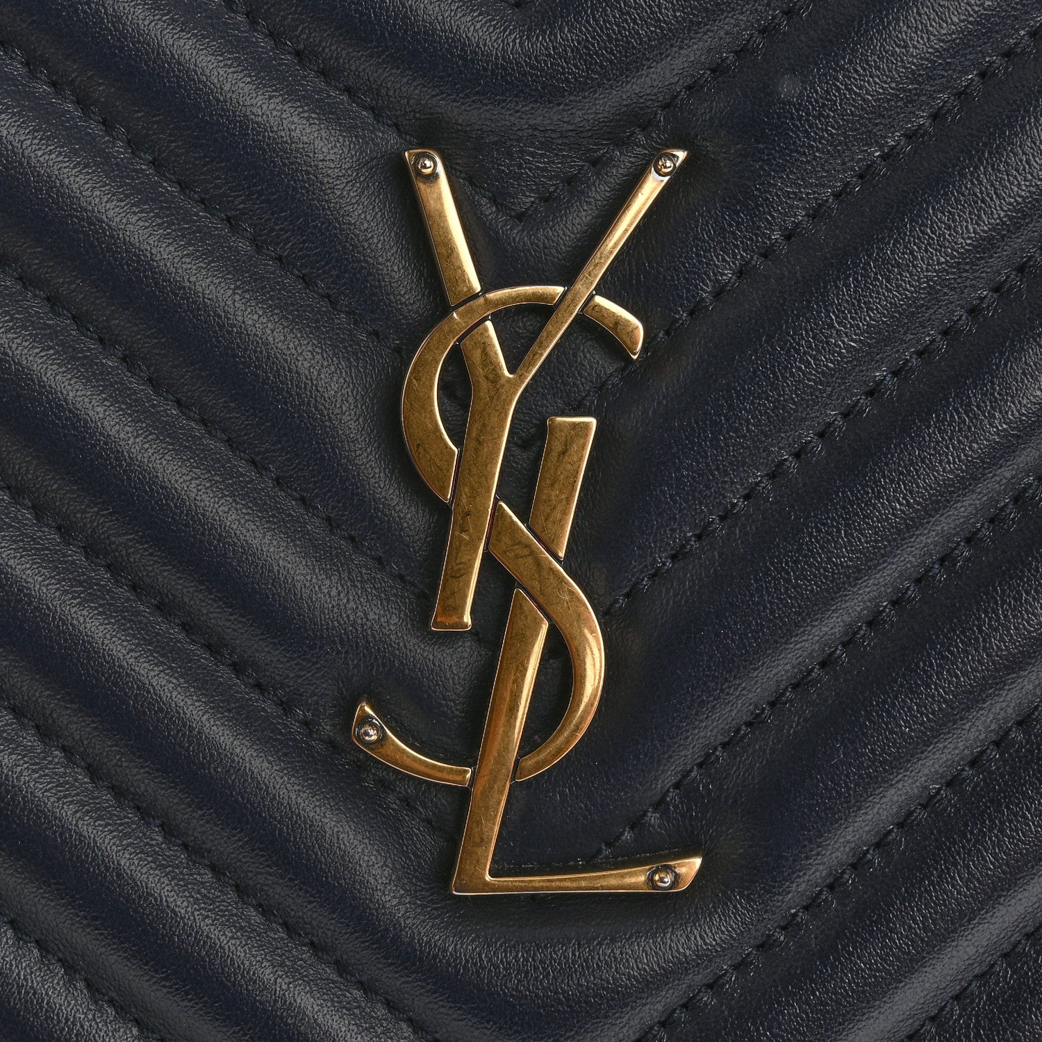 Saint Laurent Calfskin Matelasse Monogram Lou Camera Bag Navy 11 of 15