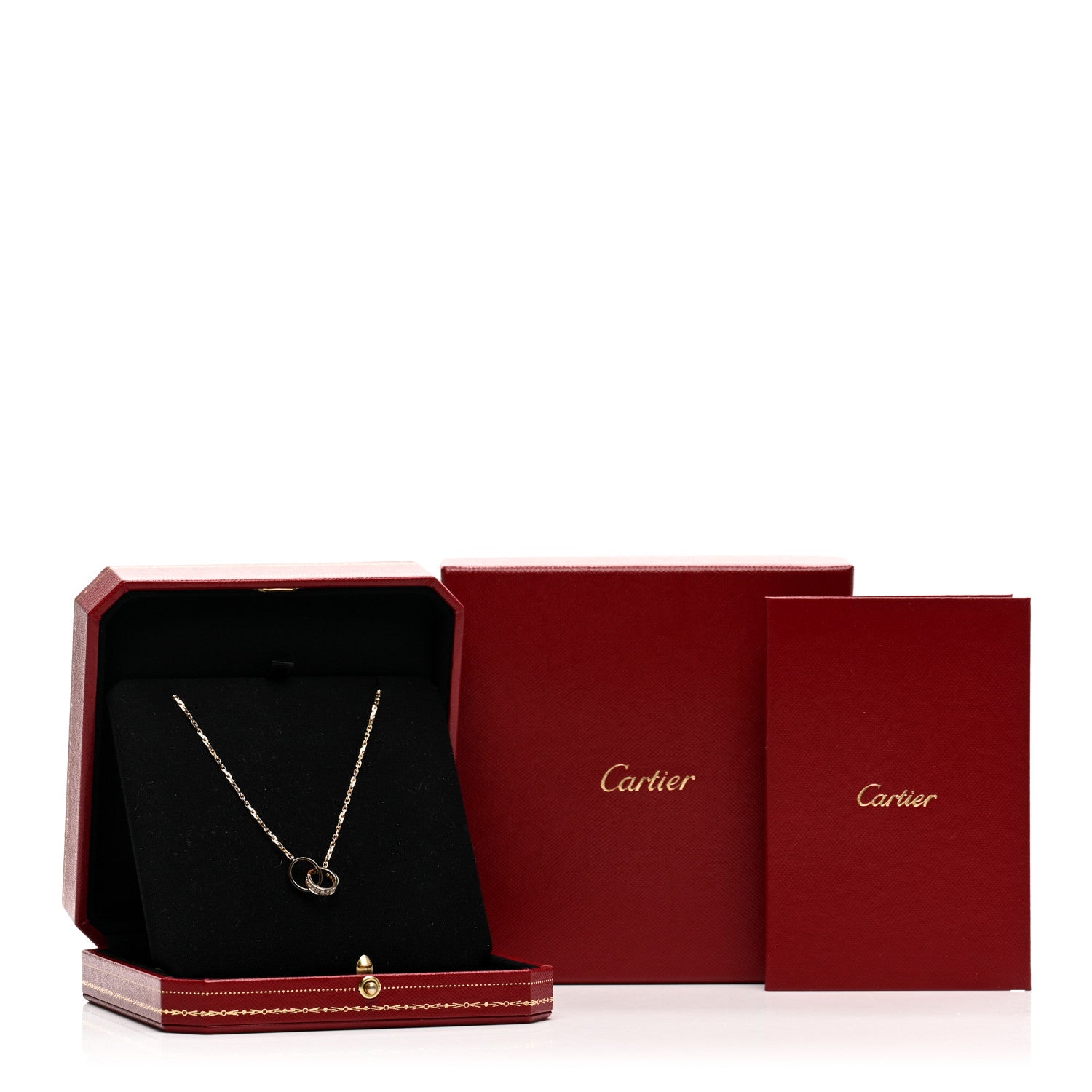 Cartier 18K Yellow Gold Diamond Interlocking LOVE Necklace 5 of 5