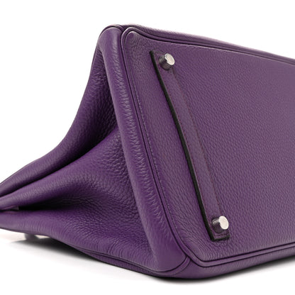 Hermes Taurillon Clemence Birkin 35 Ultraviolet 23 of 40