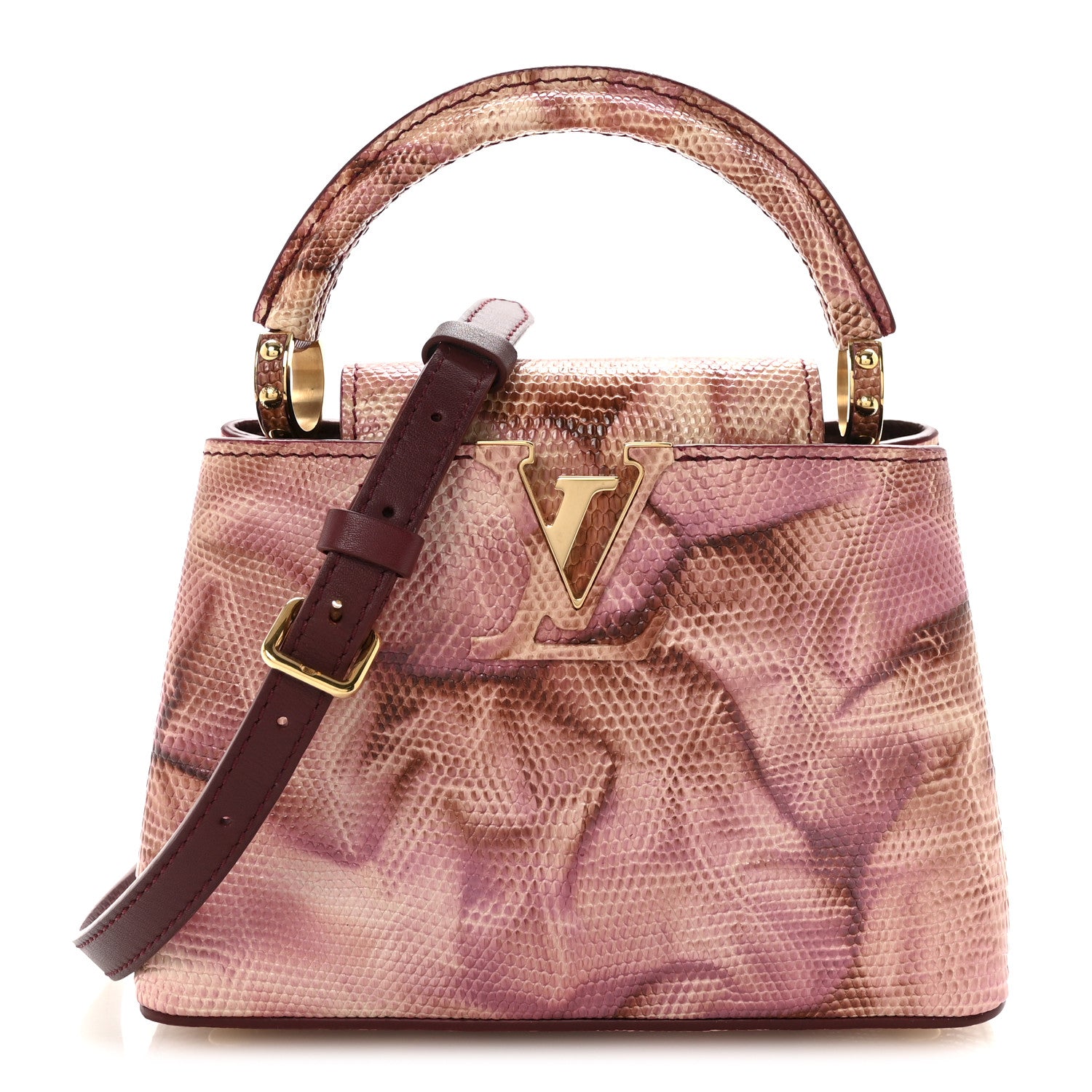 Louis Vuitton Lizard Mini Capucines Pink Multicolor 1 of 9