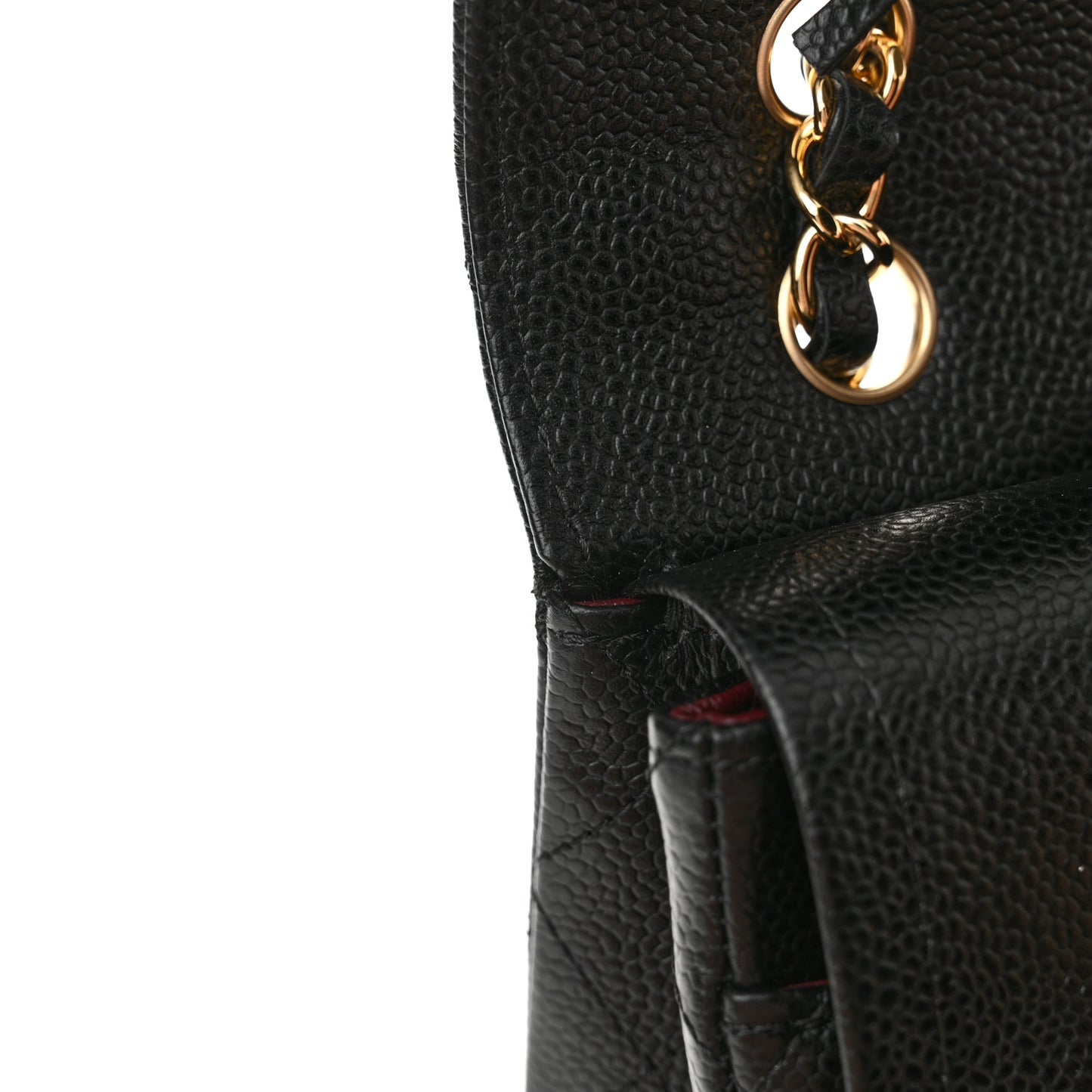 Caviar Quilted Medium Double Flap Black