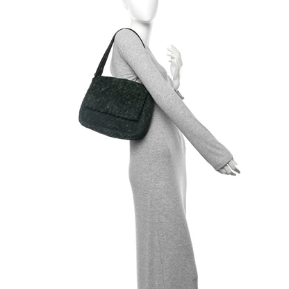 Bottega Veneta Suede Intrecciato Small Cobble Messenger Bag Emerald Green 2 of 13