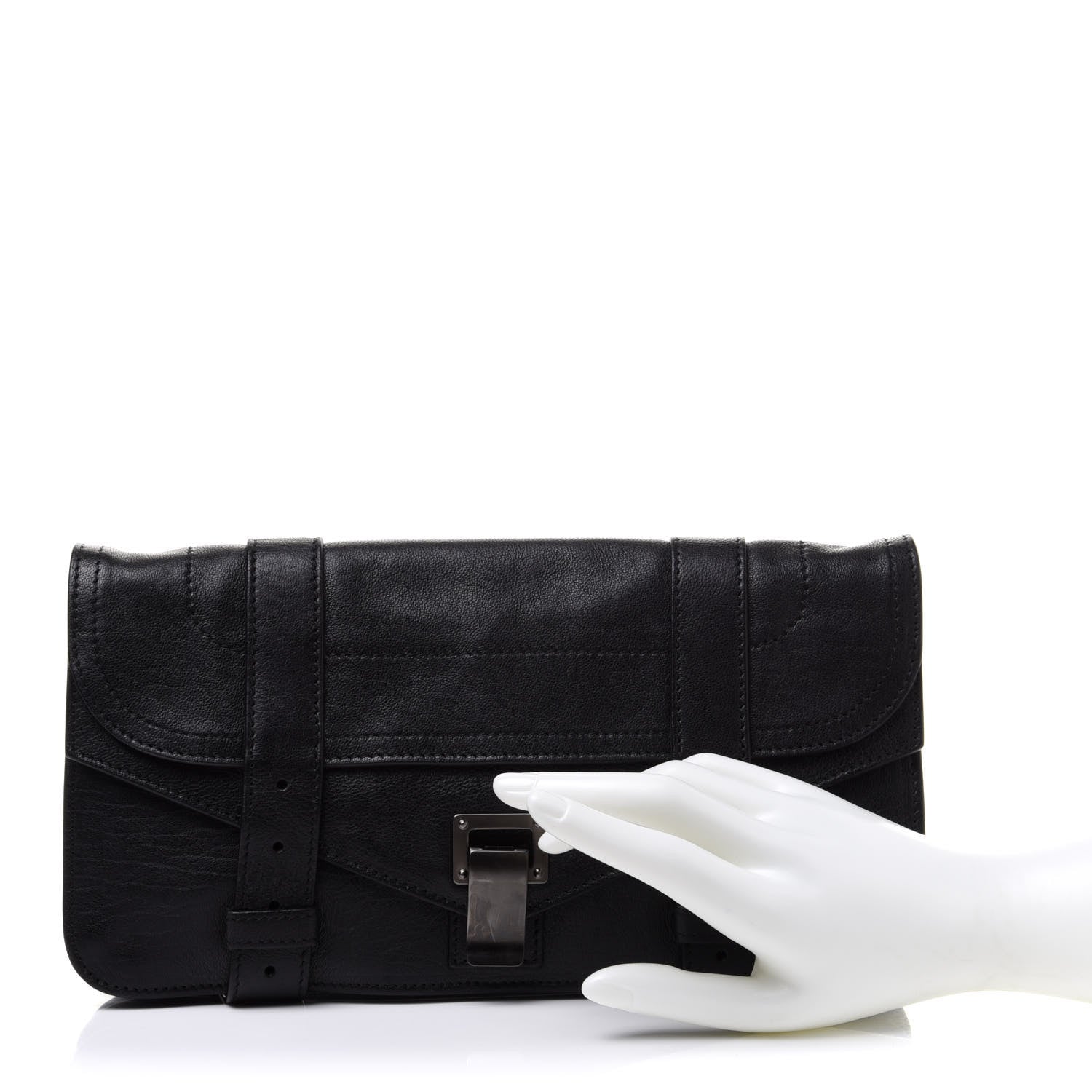 Proenza Schouler Lambskin PS1 Pochette Clutch Black 3 of 12