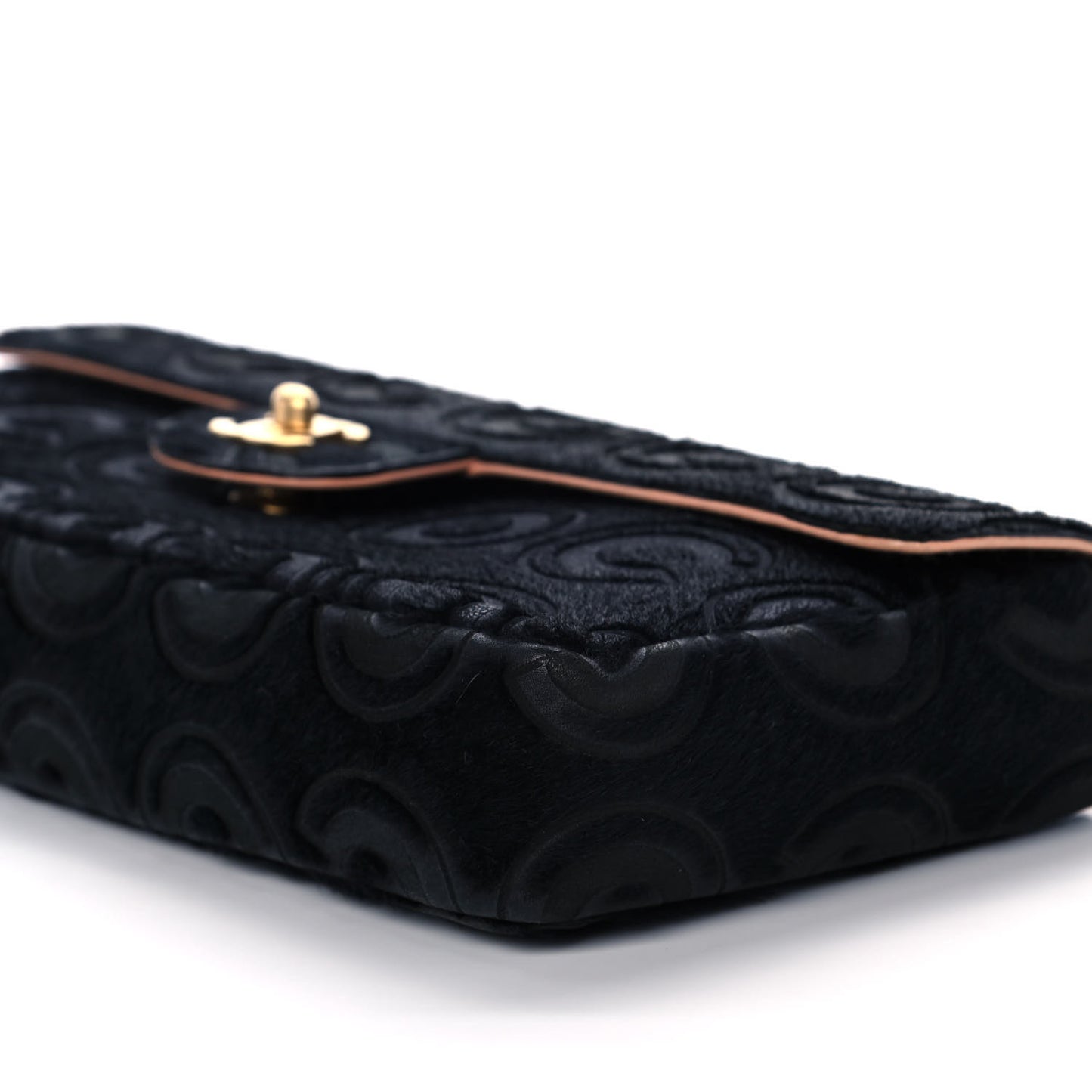 Pony Hair CocoDouble East West Flap Black Rose