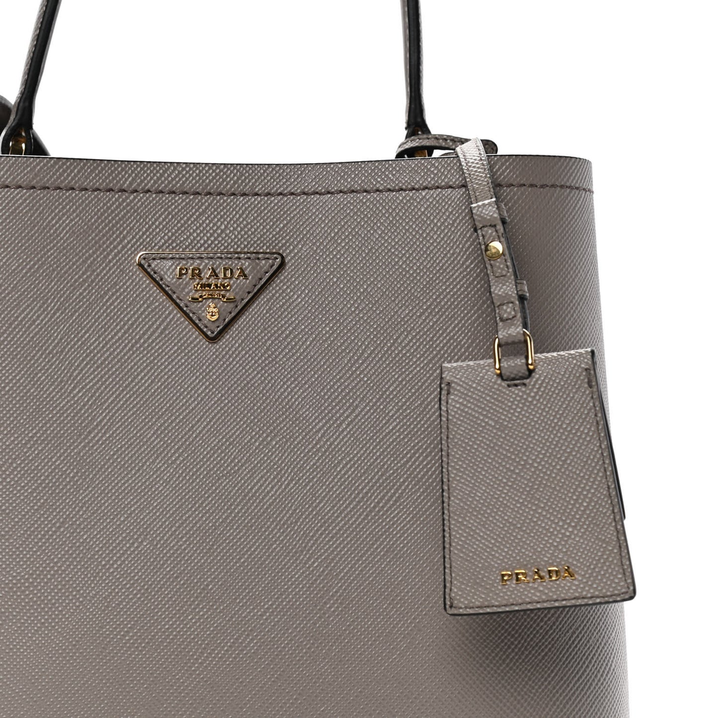 Saffiano Cuir Medium Panier Bucket Bag Argilla Black