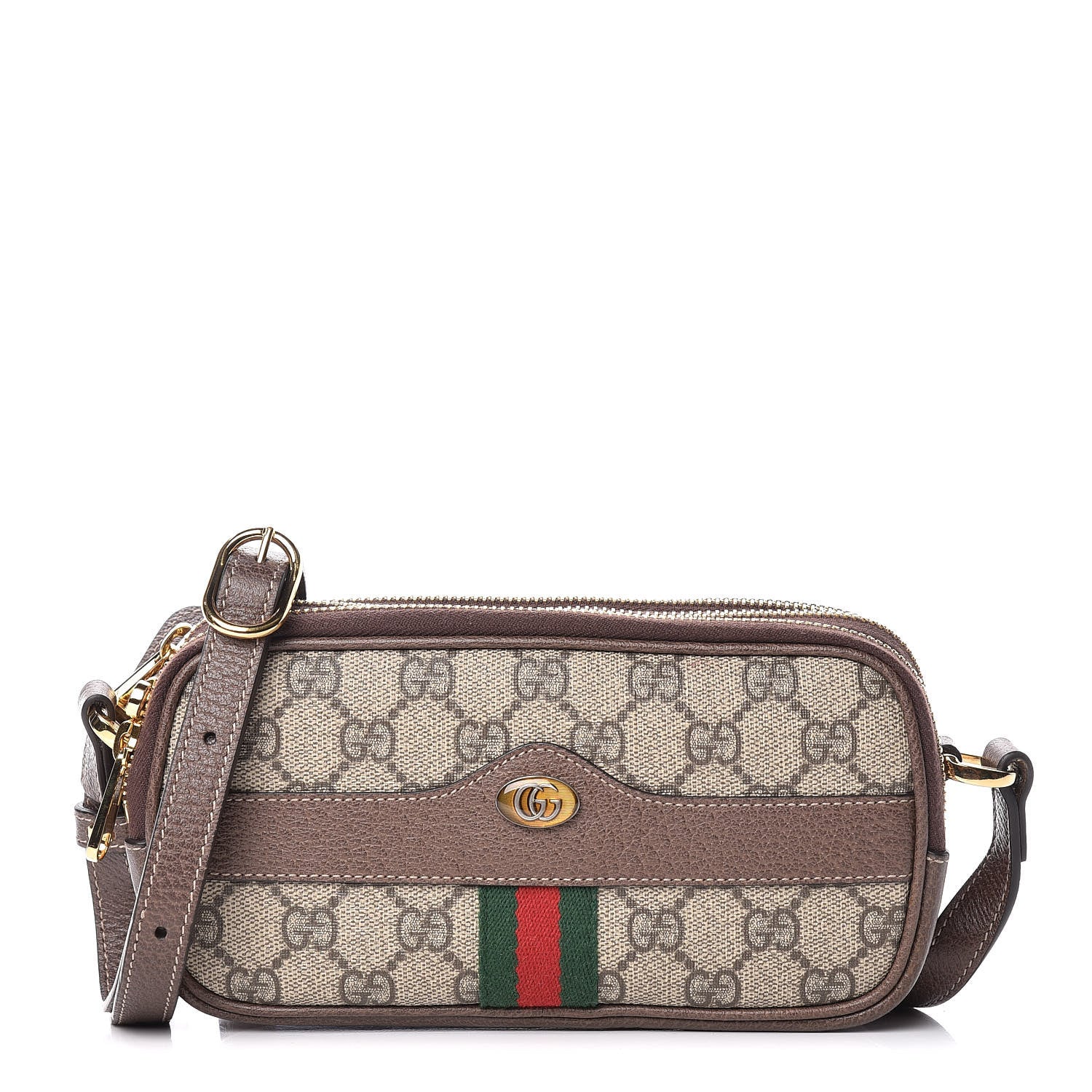 Gucci GG Supreme Monogram Web Mini Ophidia GG Bag Brown 1 of 16