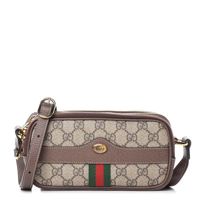 Gucci GG Supreme Monogram Web Mini Ophidia GG Bag Brown 1 of 16