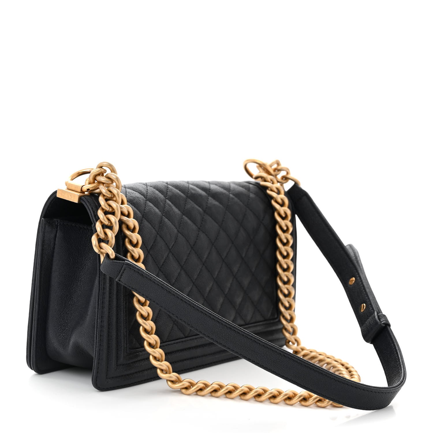 Chanel Caviar Quilted Medium Boy Flap Navy 3 of 10