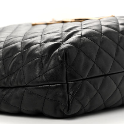 Saint Laurent Lambskin Quilted Maxi Icare Shopping Tote Black 9 of 10