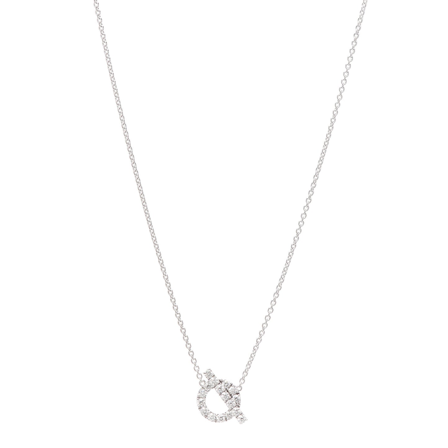 18K White Gold Diamond Finesse Pendant Necklace